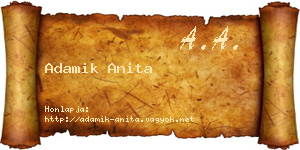 Adamik Anita névjegykártya