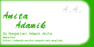 anita adamik business card